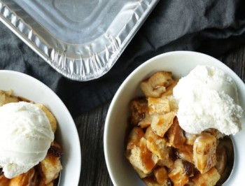 bread pudding on a plate