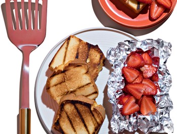 Grilled Strawberry Shortcake with Sweet Cream