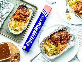 Southern Baked Chicken and Rice Foil Packs