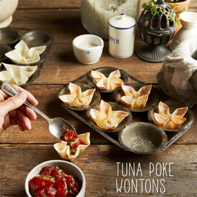 TUNA POKE WONTONS