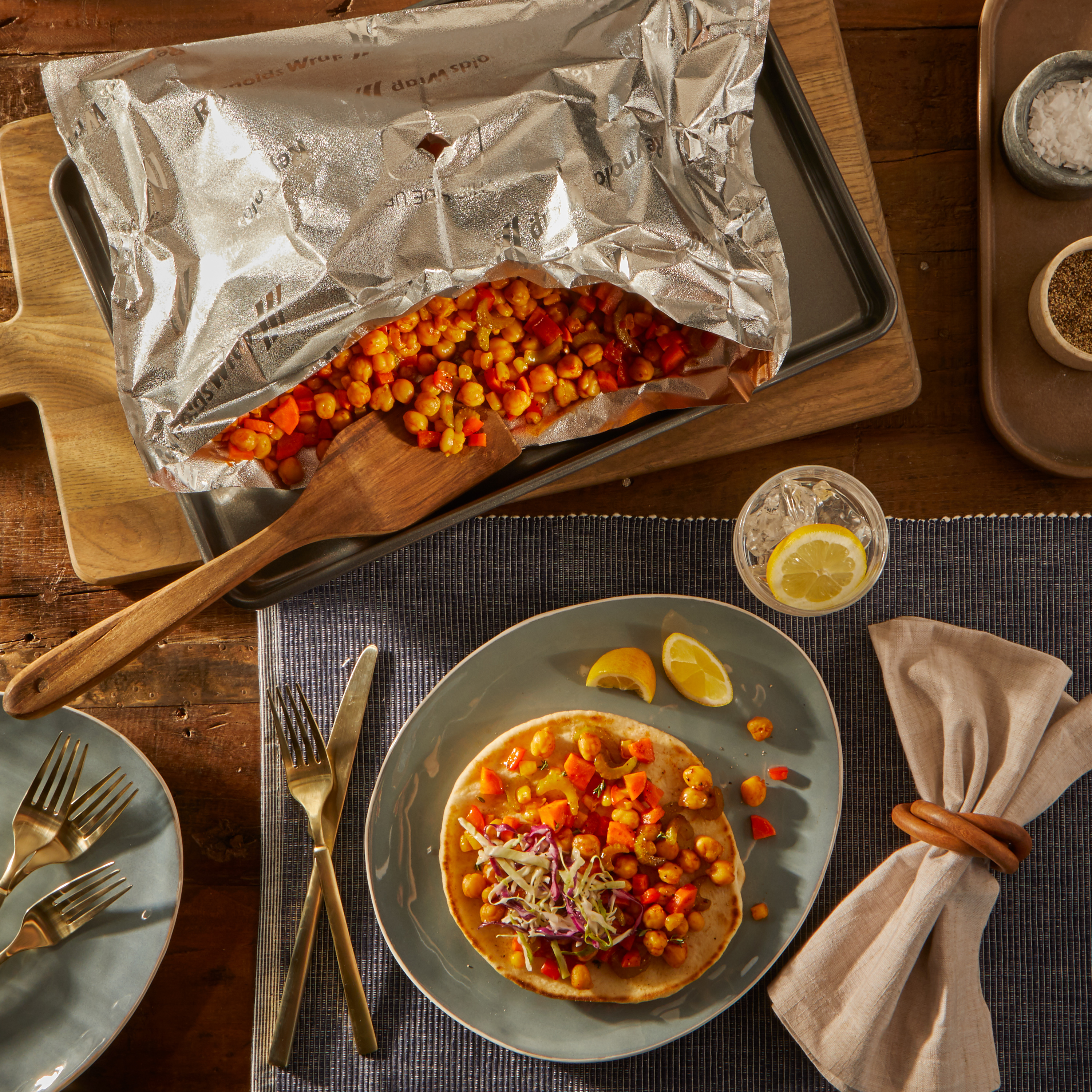 Crunchy BBQ Chickpea & Vegetable Pita Wraps | Reynolds Brands