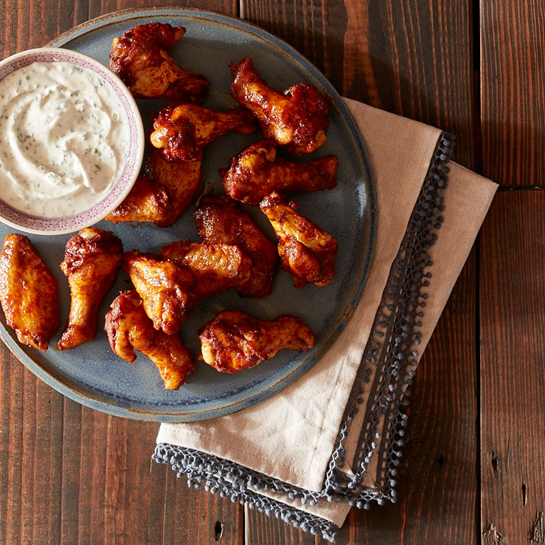 Crispy Baked Moroccan Chicken Wings with Yogurt Dip | Reynolds Brands