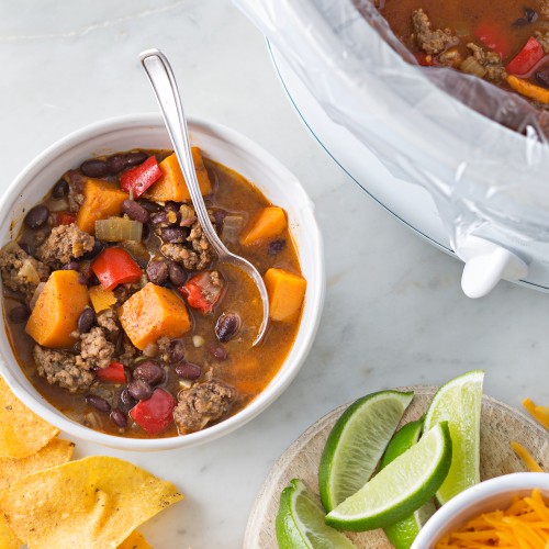 Slow Cooker Beef-and-Black-Bean Taco Soup | Reynolds Brands
