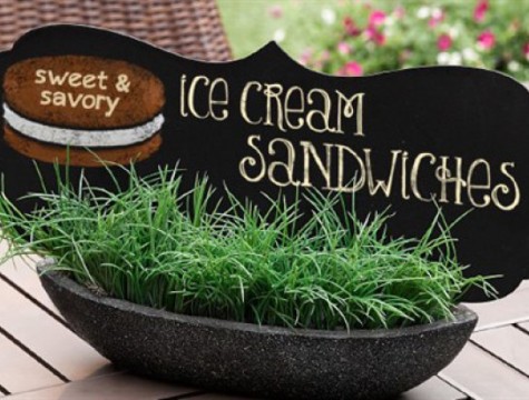 Chalkboard sign displaying the text Ice Cream Sandwiches