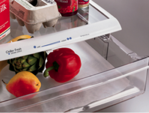 Produce drawer lined with wax paper