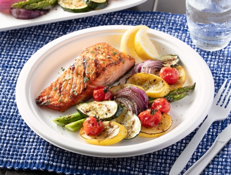 salmon on plate