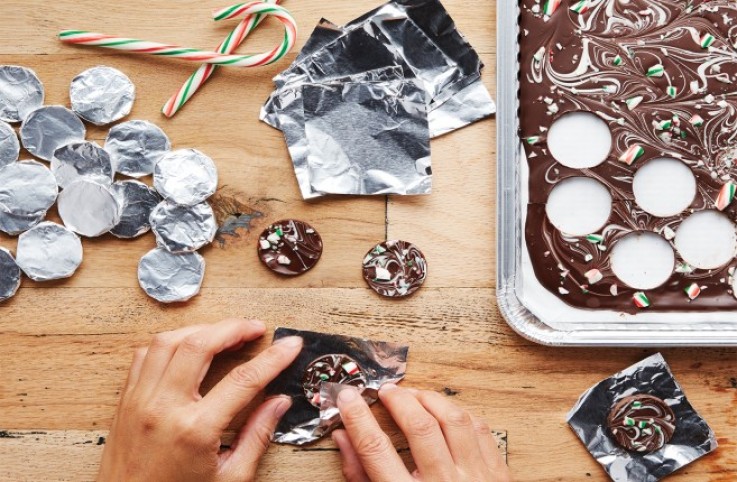 foil wrapped mint chocolate circles