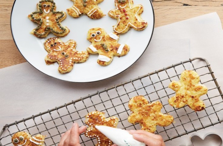 gingerbread man shaped latkes