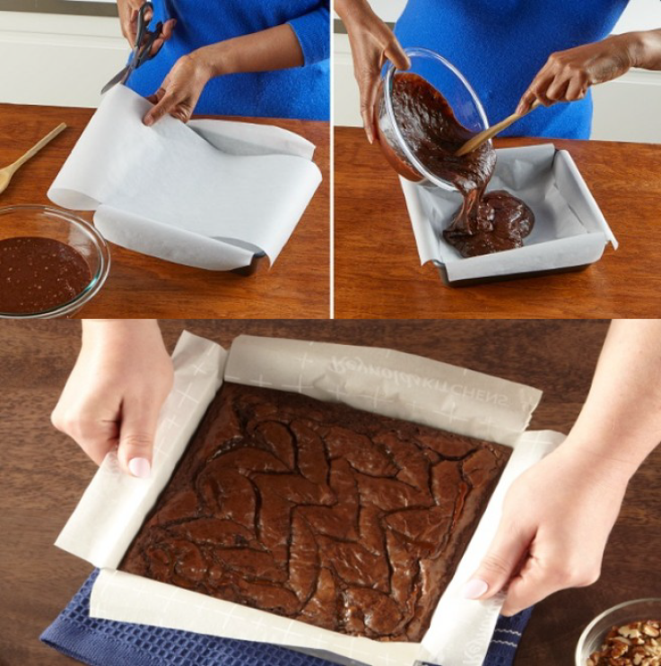 Baking with a parchment paper sling