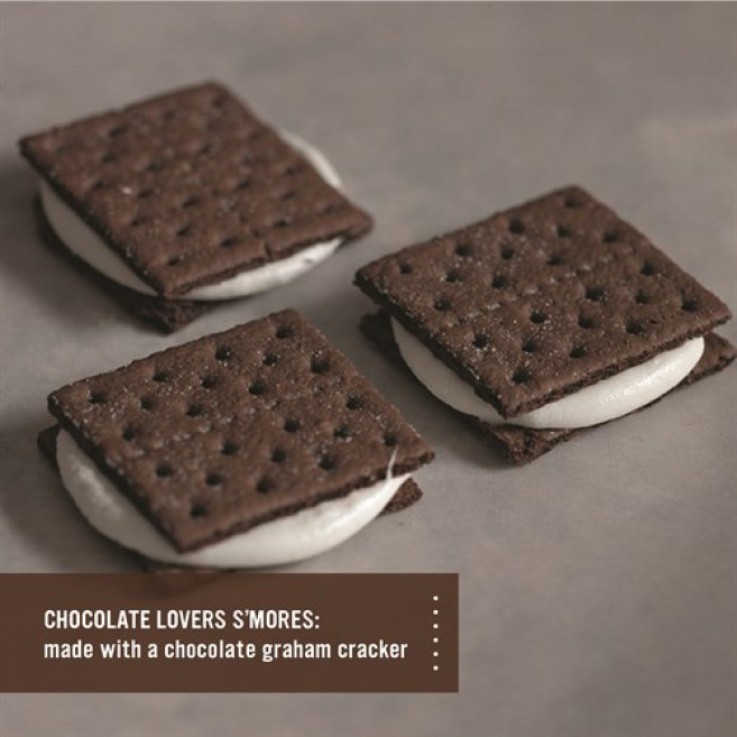 Chocolate graham cracker and marshmallow smores.