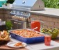 Lasagna on a table outside