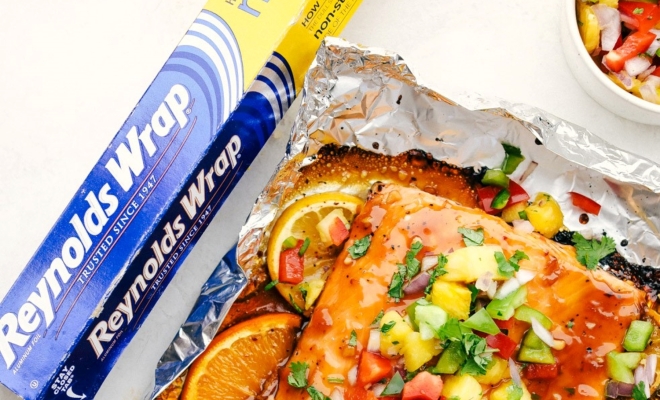 salmon on foil
