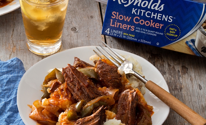 BBQ Pot Roast Over Potatoes