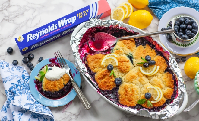 
Lemon Blueberry Cobbler with Buttermilk Biscuits
