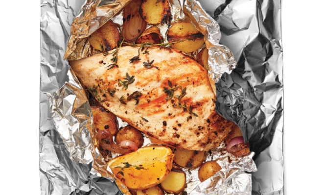 
Lemon Chicken with Fingerling Potatoes Foil Packet
