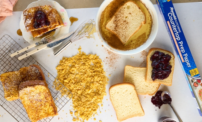 
Crunchy Jam Filled French Toast
