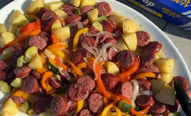 
Grilled Sausage and Vegetables
