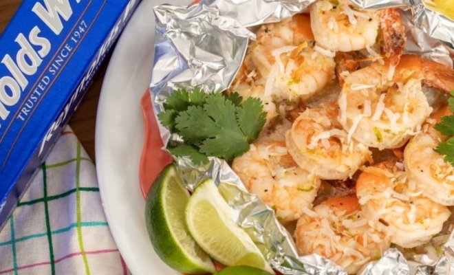 
Grilled Coconut Shrimp Foil Packets
