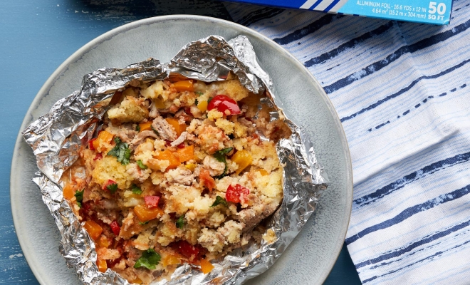 
Turkey Tamale Pie Foil Packets
