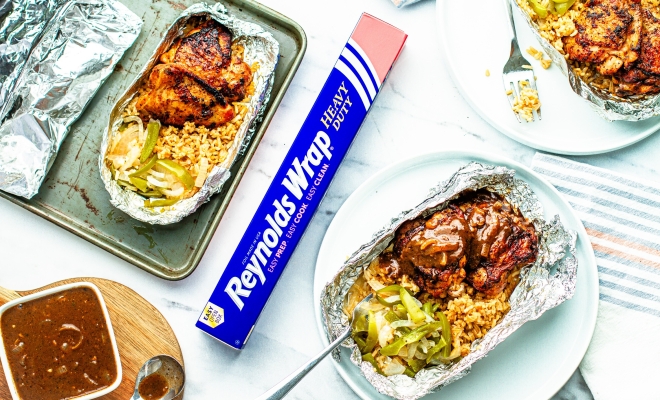 
Southern Baked Chicken and Rice Foil Packs

