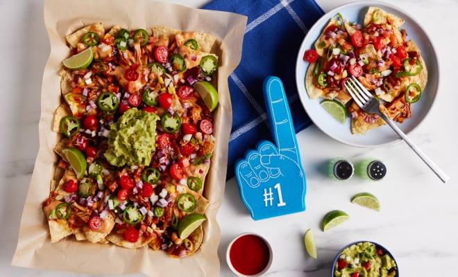 
Vegan BBQ Jackfruit Nachos
