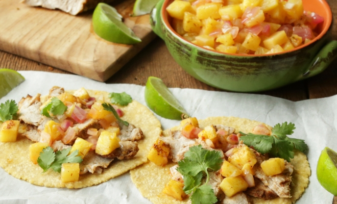 
Al Pastor Tacos with Pineapple Salsa
