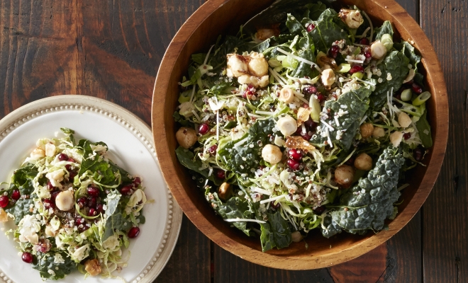 
Kale and Brussels Slaw with Quinoa
