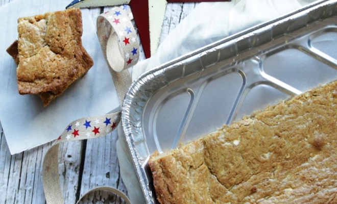 
White Chocolate Blondies with Walnuts
