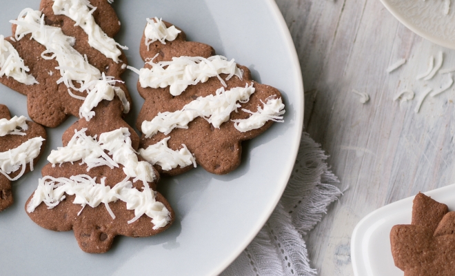 
Chocolate Cookie Cut-Outs with Marshmallow Frosting
