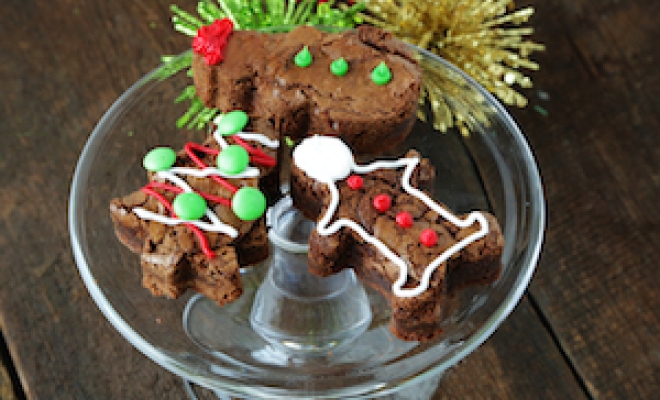 
Holiday Shape and Christmas Tree Brownies
