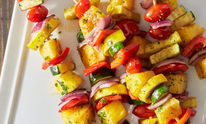 
Grilled Fruit and Vegetable Kabobs
