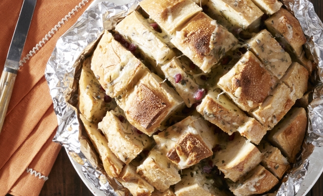 
Herb and Pomegranate Pull-Apart Bread
