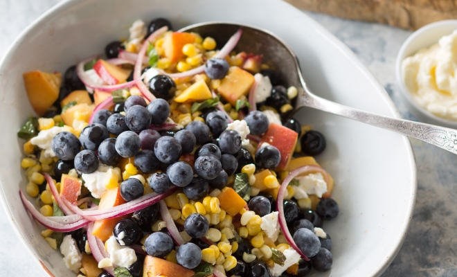 
Peach, Blueberry, and Corn Relish Salad
