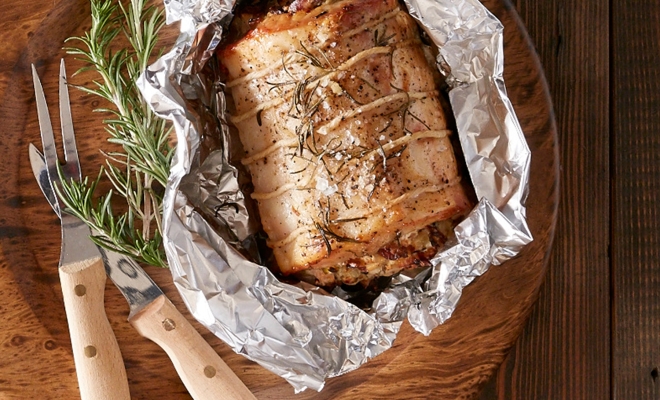 
Fennel, Apple and Blue Cheese Stuffed Pork Loin
