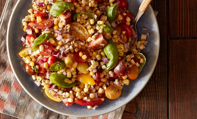 
Grilled Corn and Heirloom Tomato Salad
