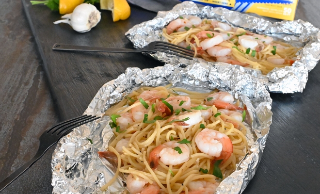 
Grilled Shrimp Scampi Foil Packets
