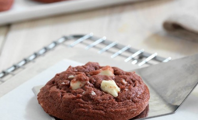 
White Chocolate Red Velvet Cookies
