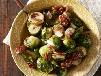 Pancetta Brussels Sprouts with Caramelized Pecans