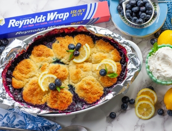 Lemon Blueberry Cobbler with Buttermilk Biscuits