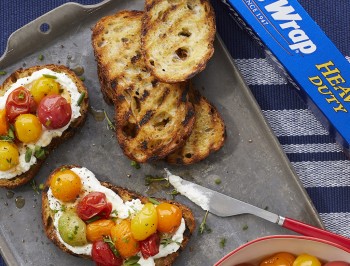 Roasted Cherry Tomatoes &amp; Home-Smoked Ricotta on Grilled Toast