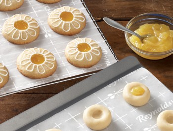 Lemon Thumbprint Flower Cookies