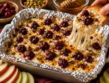 Hot Honey Baked Goat Cheese Dip