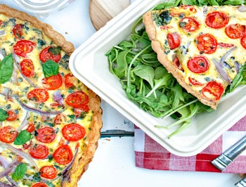 Tomato, Basil, and Parmesan Quiche