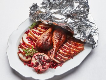 Brown Sugar-Glazed Turkey with Pomegranate Seeds