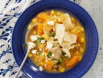 Slow Cooker Chicken and Yellow Tomato Tortilla Soup