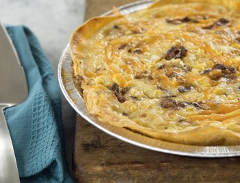 Bacon and Cheddar Cheese Tortilla Quiche