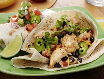 Speedy Chicken &amp; Black Bean Burritos