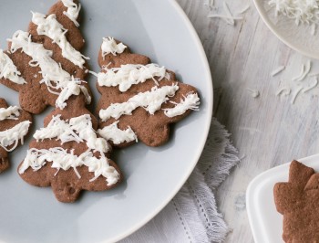 Chocolate Cookie Cut-Outs with Marshmallow Frosting