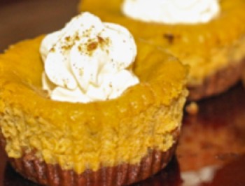 Mini Pumpkin Cheesecakes with a Ginger Snap Cookie Crust