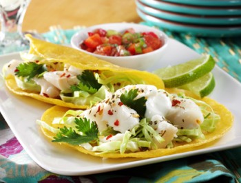 Fish Tacos with Crema Sauce